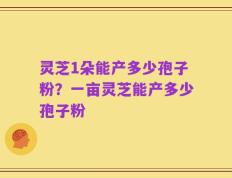 灵芝1朵能产多少孢子粉？一亩灵芝能产多少孢子粉