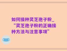 如何接种灵芝孢子粉_“灵芝孢子粉的正确接种方法与注意事项”