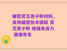 破壁灵芝孢子粉材料_高效破壁技术提取 灵芝孢子粉 增强免疫力 健康养生