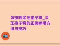 怎样晒灵芝孢子粉_灵芝孢子粉的正确晾晒方法与技巧