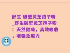 野生 破壁灵芝孢子粉_野生破壁灵芝孢子粉：天然健康，高效吸收，增强免疫力