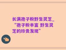长满孢子粉野生灵芝_“孢子粉丰富 野生灵芝的珍贵发现”