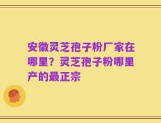 安徽灵芝孢子粉厂家在哪里？灵芝孢子粉哪里产的最正宗
