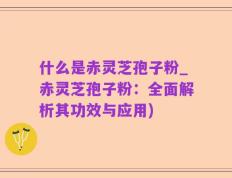 什么是赤灵芝孢子粉_赤灵芝孢子粉：全面解析其功效与应用)