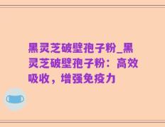 黑灵芝破壁孢子粉_黑灵芝破壁孢子粉：高效吸收，增强免疫力