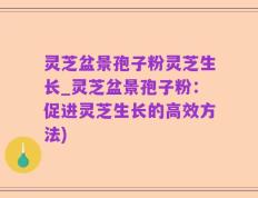灵芝盆景孢子粉灵芝生长_灵芝盆景孢子粉：促进灵芝生长的高效方法)