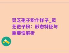 灵芝孢子粉什样子_灵芝孢子粉：形态特征与重要性解析