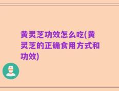 黄灵芝功效怎么吃(黄灵芝的正确食用方式和功效)