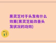 黑灵芝对于头发有什么效果(黑灵芝能改善头发状况的功效)