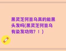 黑灵芝何首乌真的能黑头发吗(黑灵芝何首乌有染发功效？！)