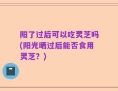 阳了过后可以吃灵芝吗(阳光晒过后能否食用灵芝？)