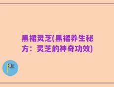 黑裙灵芝(黑裙养生秘方：灵芝的神奇功效)