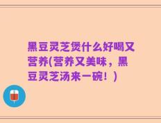 黑豆灵芝煲什么好喝又营养(营养又美味，黑豆灵芝汤来一碗！)
