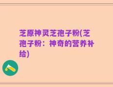 芝原神灵芝孢子粉(芝孢子粉：神奇的营养补给)