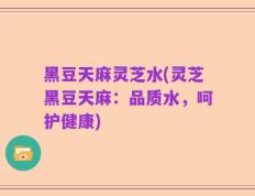 黑豆天麻灵芝水(灵芝黑豆天麻：品质水，呵护健康)