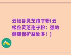 云松谷灵芝孢子粉(云松谷灵芝孢子粉：强效健康保护益处多！)
