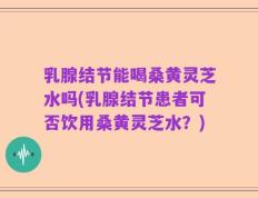 乳腺结节能喝桑黄灵芝水吗(乳腺结节患者可否饮用桑黄灵芝水？)