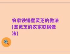 农家铁锅煮灵芝的做法(煮灵芝的农家铁锅做法)