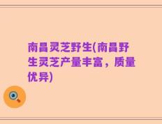 南昌灵芝野生(南昌野生灵芝产量丰富，质量优异)