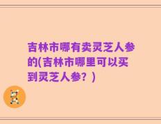 吉林市哪有卖灵芝人参的(吉林市哪里可以买到灵芝人参？)