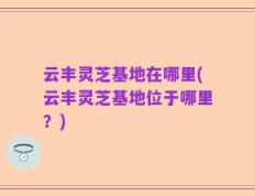 云丰灵芝基地在哪里(云丰灵芝基地位于哪里？)