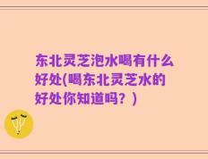 东北灵芝泡水喝有什么好处(喝东北灵芝水的好处你知道吗？)