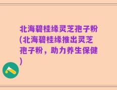北海碧桂缘灵芝孢子粉(北海碧桂缘推出灵芝孢子粉，助力养生保健)