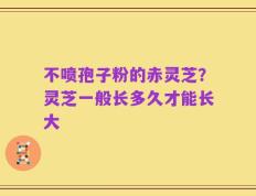 不喷孢子粉的赤灵芝？灵芝一般长多久才能长大