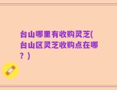 台山哪里有收购灵芝(台山区灵芝收购点在哪？)