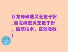 巨龙峰破壁灵芝孢子粉_巨龙峰壁灵芝孢子粉，破壁技术，高效吸收)