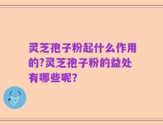 灵芝孢子粉起什么作用的?灵芝孢子粉的益处有哪些呢？