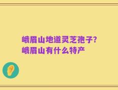 峨眉山地道灵芝孢子？峨眉山有什么特产