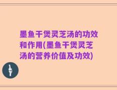 墨鱼干煲灵芝汤的功效和作用(墨鱼干煲灵芝汤的营养价值及功效)
