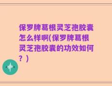 保罗牌葛根灵芝孢胶囊怎么样啊(保罗牌葛根灵芝孢胶囊的功效如何？)