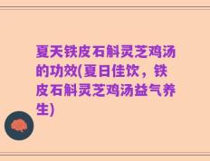 夏天铁皮石斛灵芝鸡汤的功效(夏日佳饮，铁皮石斛灵芝鸡汤益气养生)