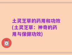 土灵芝草的药用和功效(土灵芝草：神奇的药用与保健功效)