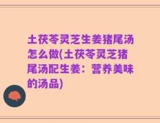 土茯苓灵芝生姜猪尾汤怎么做(土茯苓灵芝猪尾汤配生姜：营养美味的汤品)