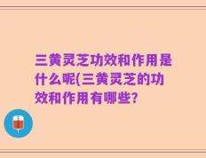 三黄灵芝功效和作用是什么呢(三黄灵芝的功效和作用有哪些？