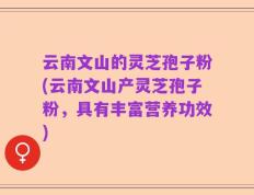 云南文山的灵芝孢子粉(云南文山产灵芝孢子粉，具有丰富营养功效)