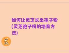 如何让灵芝长出孢子粉(灵芝孢子粉的培育方法)