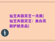仙芝夫霸灵芝一洗黑(仙芝夫霸灵芝：美白亮肤护肤圣品)