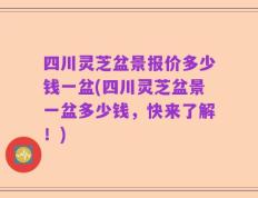 四川灵芝盆景报价多少钱一盆(四川灵芝盆景一盆多少钱，快来了解！)