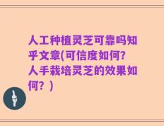 人工种植灵芝可靠吗知乎文章(可信度如何？人手栽培灵芝的效果如何？)