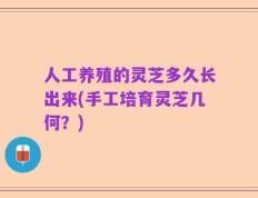 人工养殖的灵芝多久长出来(手工培育灵芝几何？)