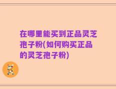在哪里能买到正品灵芝孢子粉(如何购买正品的灵芝孢子粉)