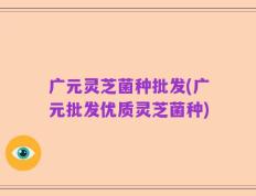 广元灵芝菌种批发(广元批发优质灵芝菌种)