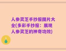 人参灵芝手抄报图片大全(多彩手抄报：展现人参灵芝的神奇功效)
