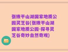 张掖平山湖国家地质公园灵芝谷(张掖平山湖国家地质公园-探寻灵芝谷奇妙自然奇观)