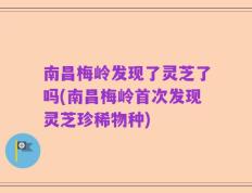 南昌梅岭发现了灵芝了吗(南昌梅岭首次发现灵芝珍稀物种)