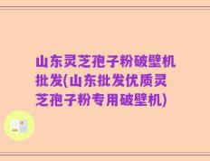 山东灵芝孢子粉破壁机批发(山东批发优质灵芝孢子粉专用破壁机)
